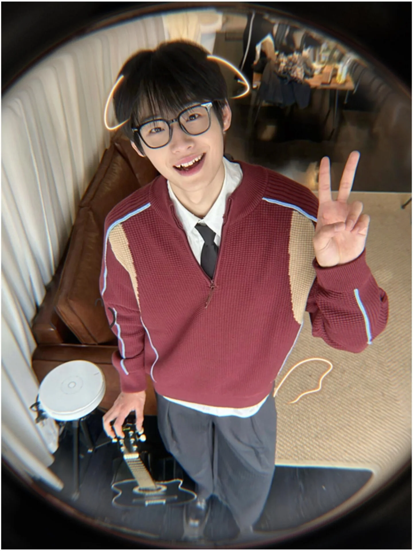 

Американский ретро-свитер с цветными блоками, свободный повседневный верхний слой, с воротником на молнии, из полиэфирного волокна