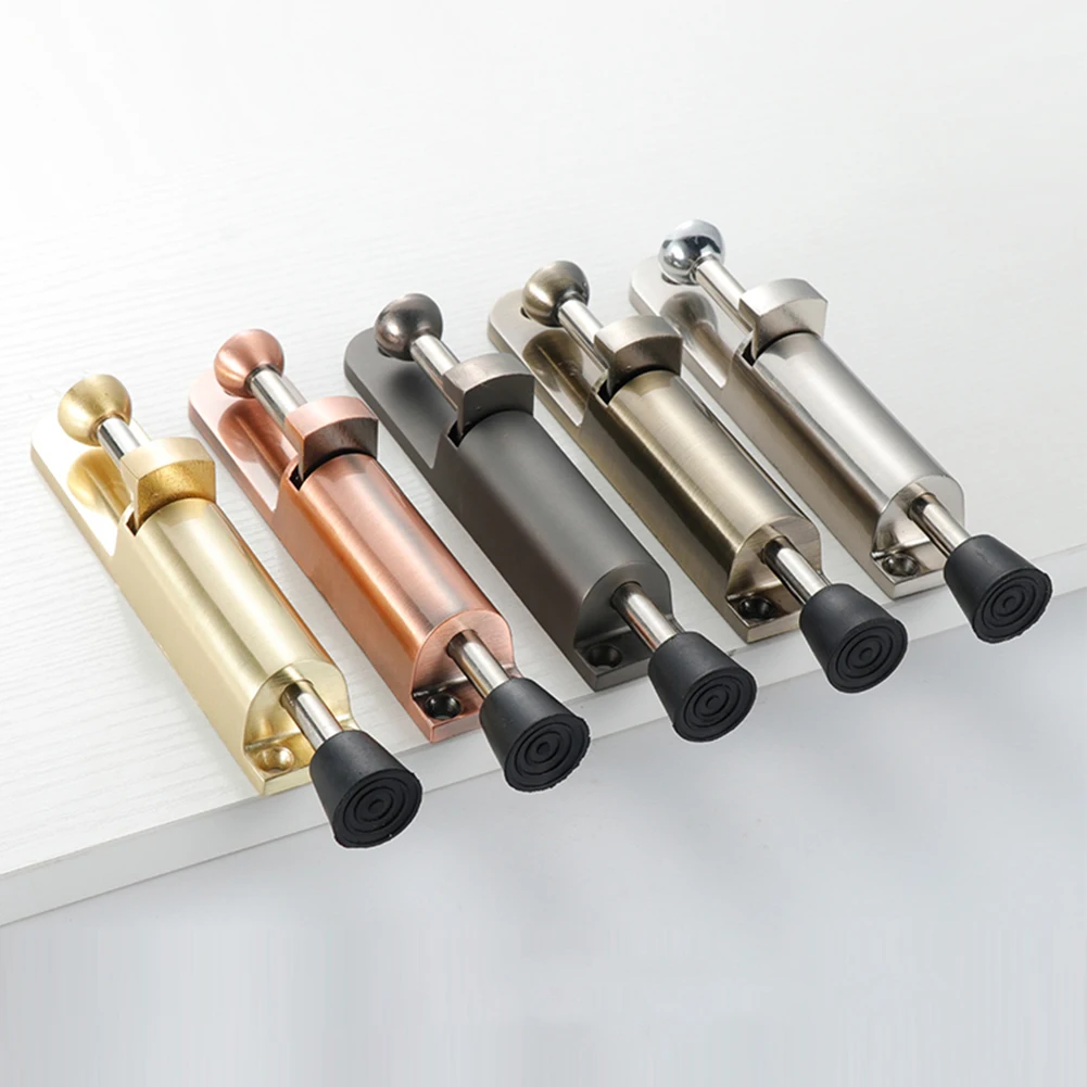 Telescopic Kickdown Door Stops Spring Loaded Door Restraint Adjustable Position with Foot Brake Wedges Wall Protector Home Tools