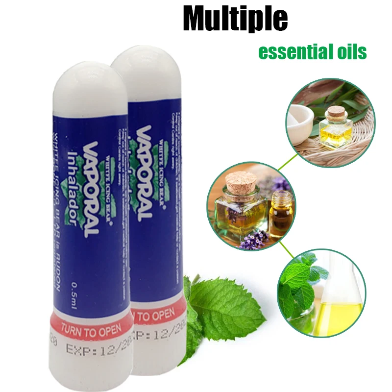 1Pcs Herbal Nasal Inhaler Essential Oil Rhinitis Mint Cream For Refreshing Relief Stuffy Nose Headache  Antipruritic Spray