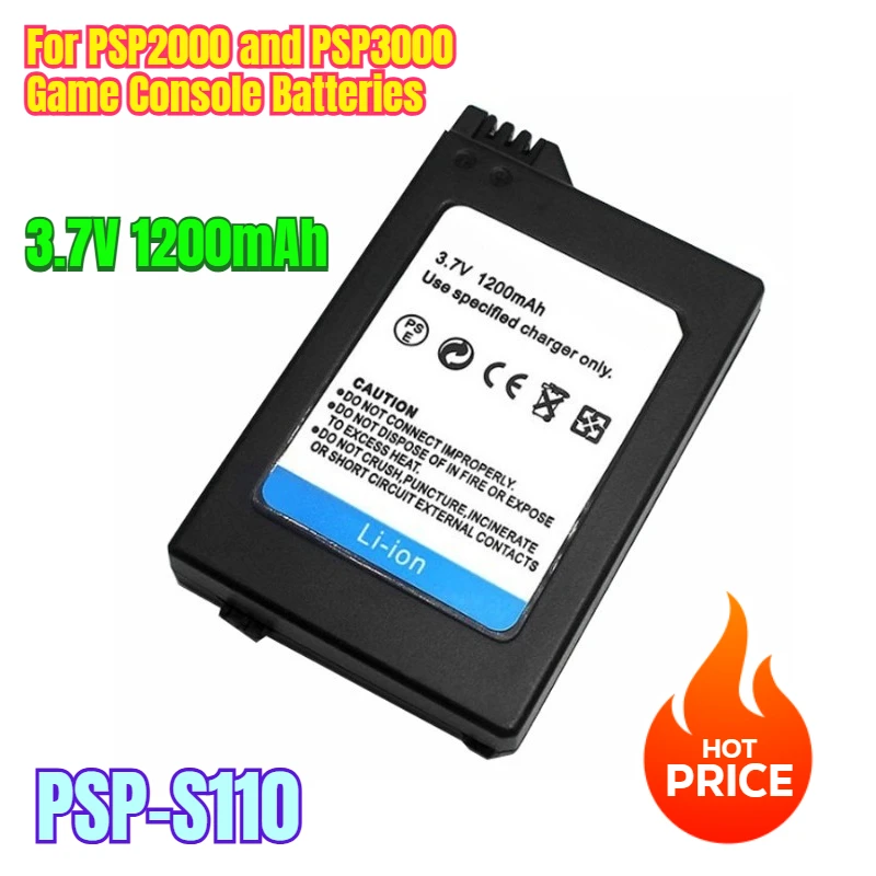 

3.7V 1200mAh for PSP2000 and PSP3000 Game Console Batteries PSP-S110