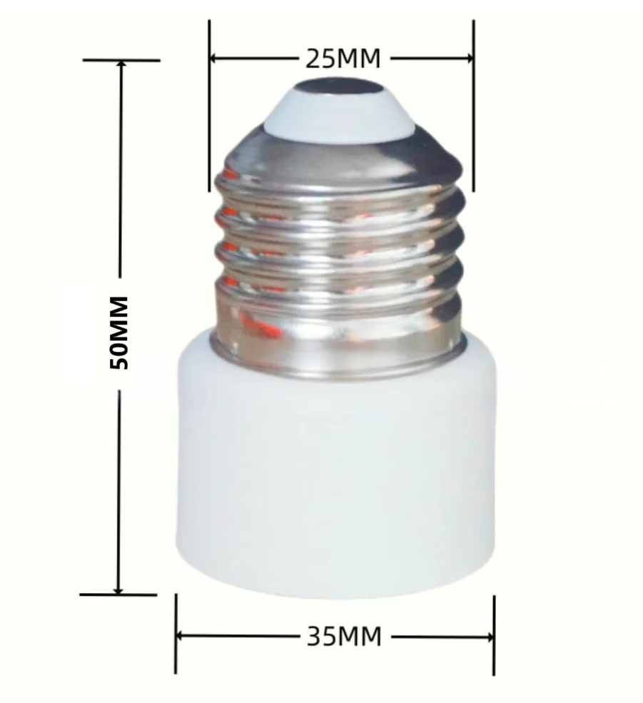 

1PCS E27 to US/EU Plug Bulb Base Lamp Socket Adapter Convert Regular E27 Bulb Base to US/EU Power Plug Light Fixture Accessory