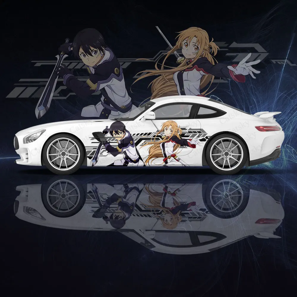 Sword Art Online Anime 2pcs Car Sticker for Universal Car Decal Car Sticker Univers Car Stickers Anime Car Side Body Decal