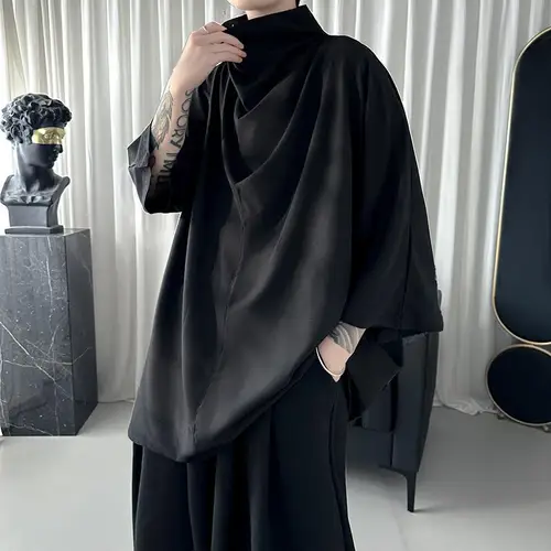 Imagen 2 del producto Ropa técnica Harajuku negra Y2k para hombre, ropa informal estilo gótico Punk Hip Hop, camisetas creativas para hombre, ropa de Anime japonés