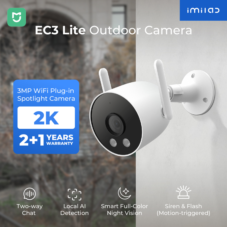  IMILAB EC3 Lite Camera Home Security Protection 2K HD Outdoor WIfi IP Smart Siren Color Night Vision CCTV Human Detection Webcam 