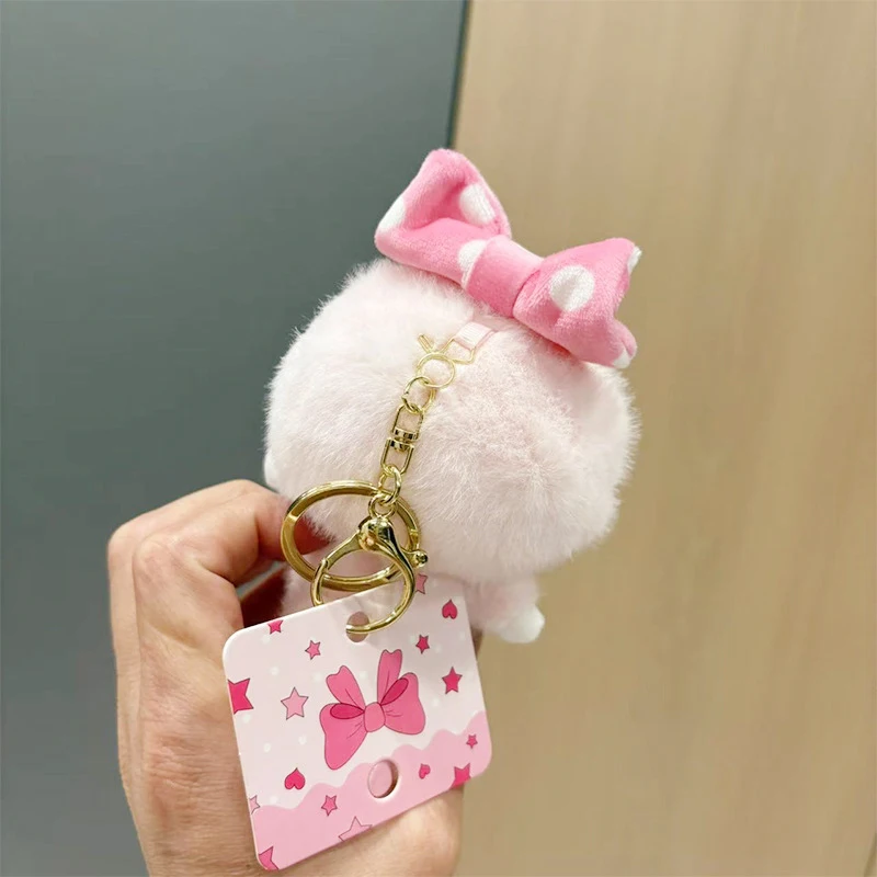 Sanrios lindo Piano llavero de felpa Anime esponjoso relleno Animal encanto colgante muñeca llavero para mochila bolso decoración regalo