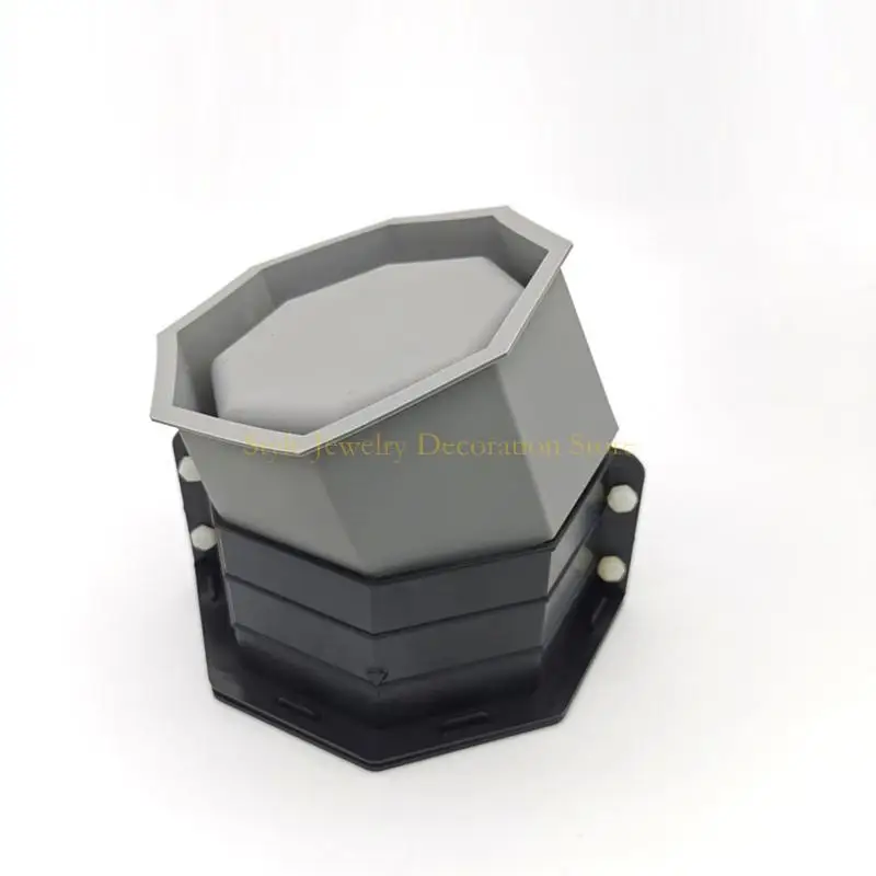 

D46E Octagonal Cement Flowerpot Casting Silicone Mould DIY Crafts Decorations Making