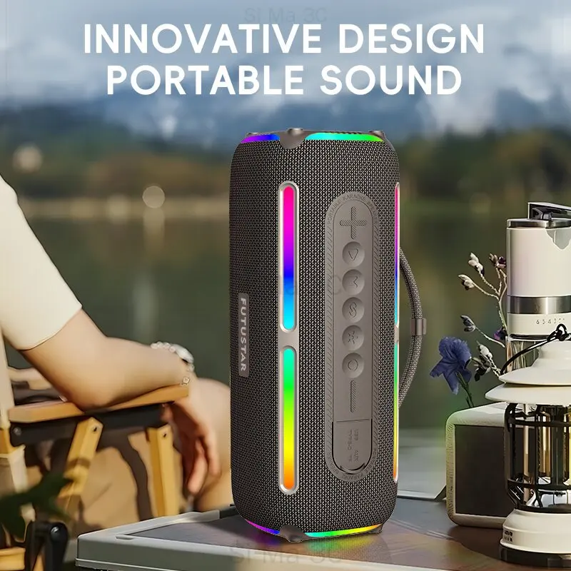 Altavoz Bluetooth de graves portátil Hi-fi, serie TWS, Subwoofer de Sonido envolvente estéreo inalámbrico para fiestas, RGB, columna impermeable para exteriores, TF