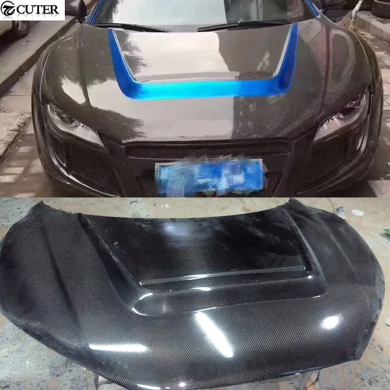 

R8 Ppi Style Carbon Fiber Front Hood Bonnet Engine Cover for Audi R8 Ppi Style Body Kit 2014up