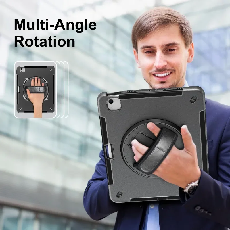 Hand Strap Tablet Case For Apple iPad Pro 12.9 inch 2015 2017 2018 2020 2021 2022 Heavy Duty Shockproof Protection Tablet Cover