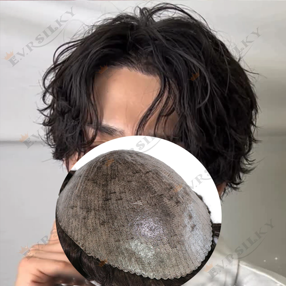 

Натуральная линия волос, супер прочный мужской серый, черный, коричневый парик, 100% человеческие волосы, микрокожа, полный капилляр из искусственной кожи, оптовая продажа парика