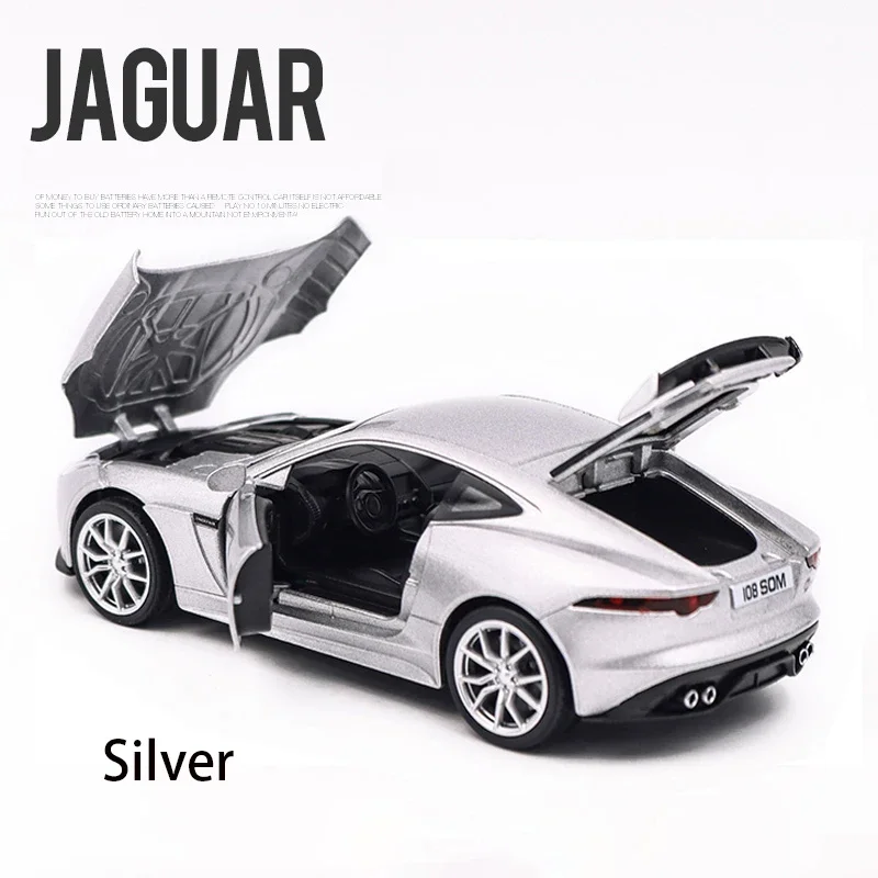 1:32 Jaguar F-type Sports Car Model Toy Simulation Sound Light Pull Back Alloy Die Cast Toys Vehicle For Boys Girls