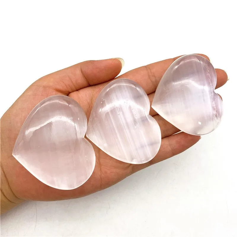 6cm Radiant Selenite Heart Shape Great for Cleansing, Self Healing Meditation Shinning Home Decor, Pure Love & Tranquility