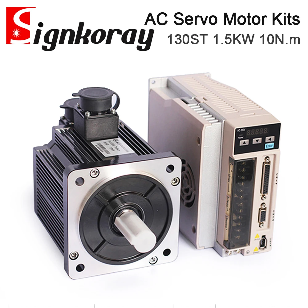 SignkoRay 1.5KW 10N.m AC Servo Motor Driver Kits 1500RPM 220V for Industrial Control Application HC300+130ST-H10015