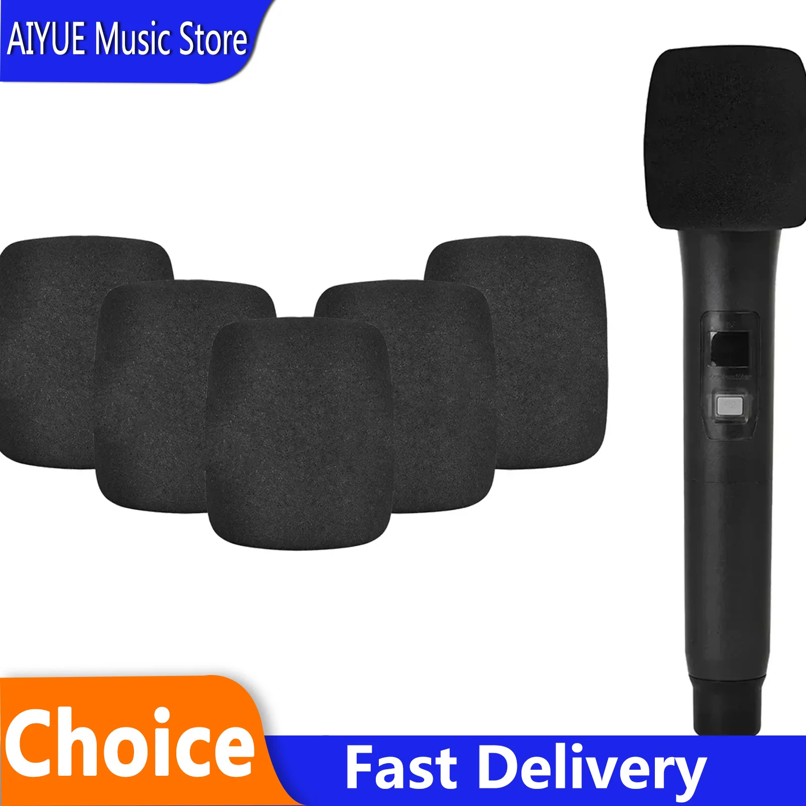 SLADE 5 Pcs Universal Thickened Microphone Sponge Foam Cover Handheld Mic Instrument Accessory