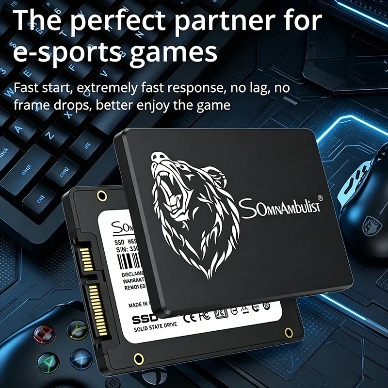 

SSD Solid State Drive 2.5 Inch SATA3.0 for Desktop 256GB Laptop 1TB 2TB Computer Hard Drive Compatible with 128GB