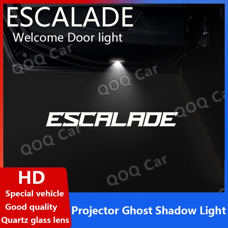 For Cadillac Escalade  LED Car Door Warning Light Projector Ghost Shadow Laster Logo Welcome Modification Lamps Auto Accessories