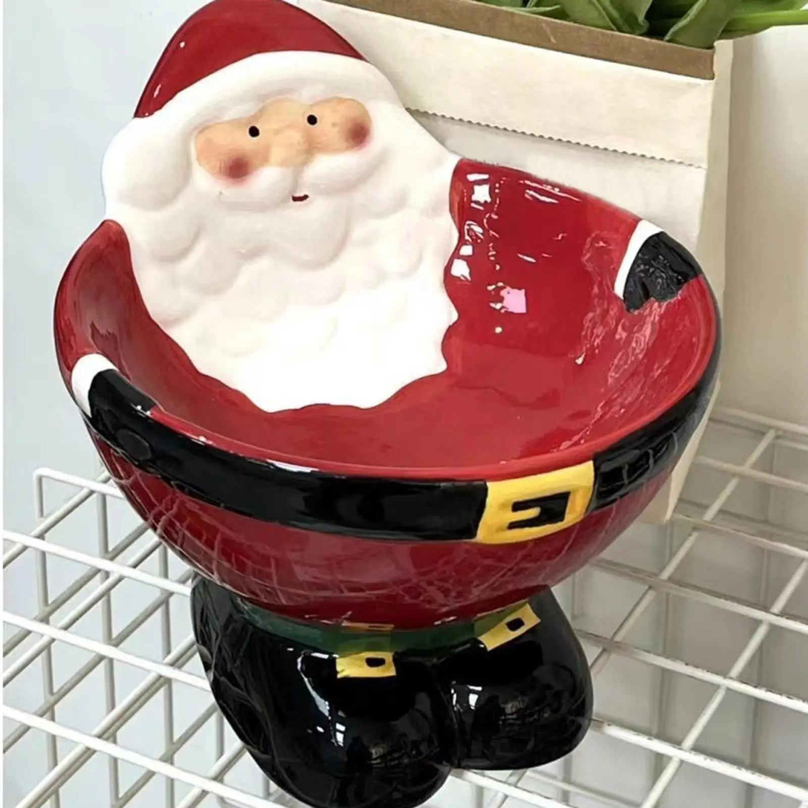 Christmas Santa Claus Bowl Desktop Decoration Party Entrance Storage Family Gatherings Decorative Table Creative Present Ceramic
