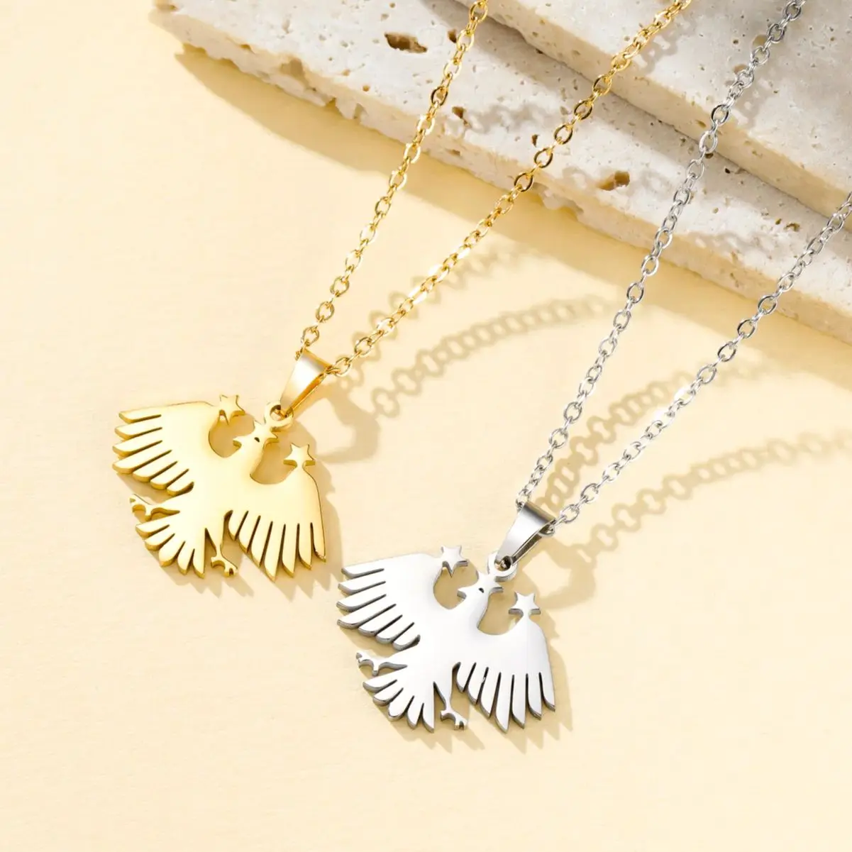 Stainless Steel Syria Eagle Hawk Pendant Necklace for Women Men Syrian National Emblem Jewelry Necklace Gift 2026 Wholesale view 3