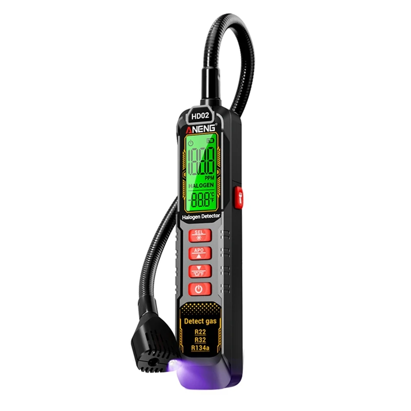 ANENG HD02 Галогенный детектор утечек R22/R32/R134a Детектор газа Анализатор Перезаряжаемый бензиновый кондиционер Инструмент для тестера