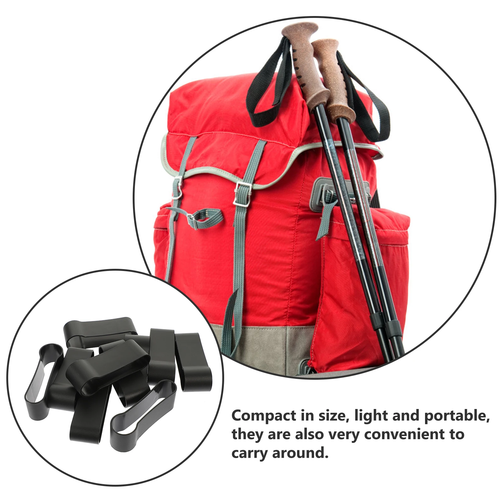 

10Pcs Walking Stick Bond Ring Compact Lightweight Anti-Skid Elderly Cane Fixing Clip Durable ABS Material Accessory