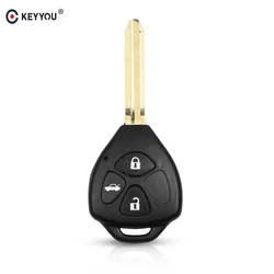 KEYYOU 3 przyciski obudowa kluczyka samochodowego Fob dla Toyota Camry Corolla Reiz RAV4 Auto klucz Toy43 ostrze