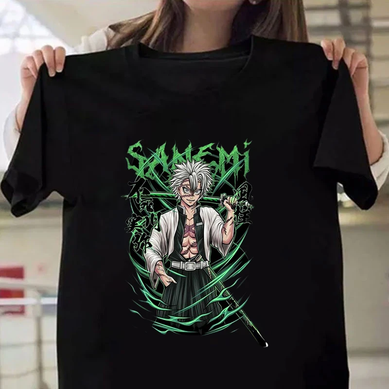 

New Hot Anime Shinazugawa Sanemi Print T-shirts Women Men Summer Casual T-shirts O Neck Short-sleeved T-shirts Fashion Shirts