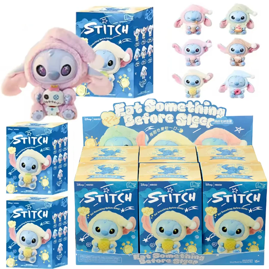

Lilo & Stitch Blind Box Bag Eat Some Thing Before Sleep Series Vinyl Pendant Cute Doll Mystery Box Fluffy Doll Surprise Gift