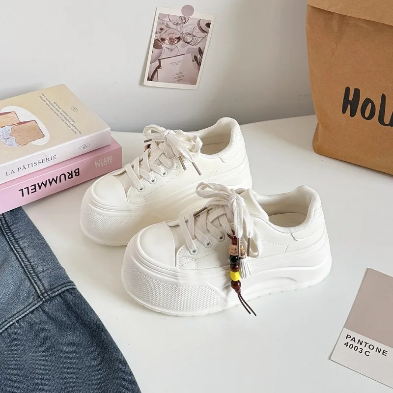 

Women's Cute Ugly Cute Platform Canvas Sneakers Round Toe Thick Sole Lightweight Casual Korean Style Shoes Spring 2026
