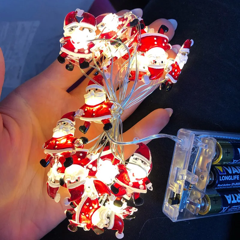2M Weihnachtsdekorationen Weihnachtsmann Schneemann LED-Lichterkette Girlande Baumschmuck für Heimdekoration Weihnachten Navidad 2024 Neujahr