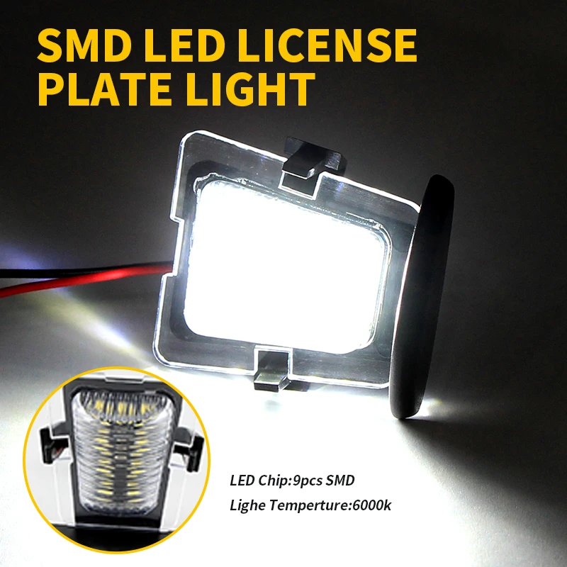 

2 шт. светодиодных фонарей подсветки номерного знака Canbus для Jeep Wrangler 2007-2018 OEM # 68064721AA Яркие лампы для подсветки номерного знака, автомобильные аксессуары