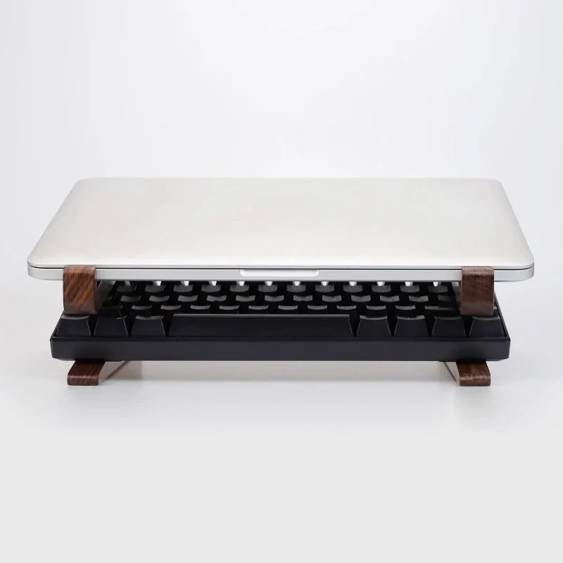 Custom Laptop Stand Walnut Wood Height Increasing Storage Bracket Magic Keyboard Holder Base Stand Laptop Accessory Gift
