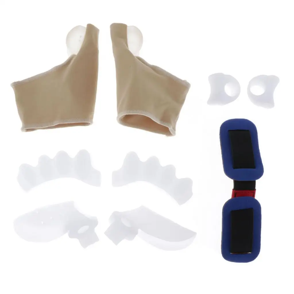Silicone Toes Separators Soft Bunion Spacers Corrector Foot Care Gadget Toe Straightener Kit for Shoe Protection