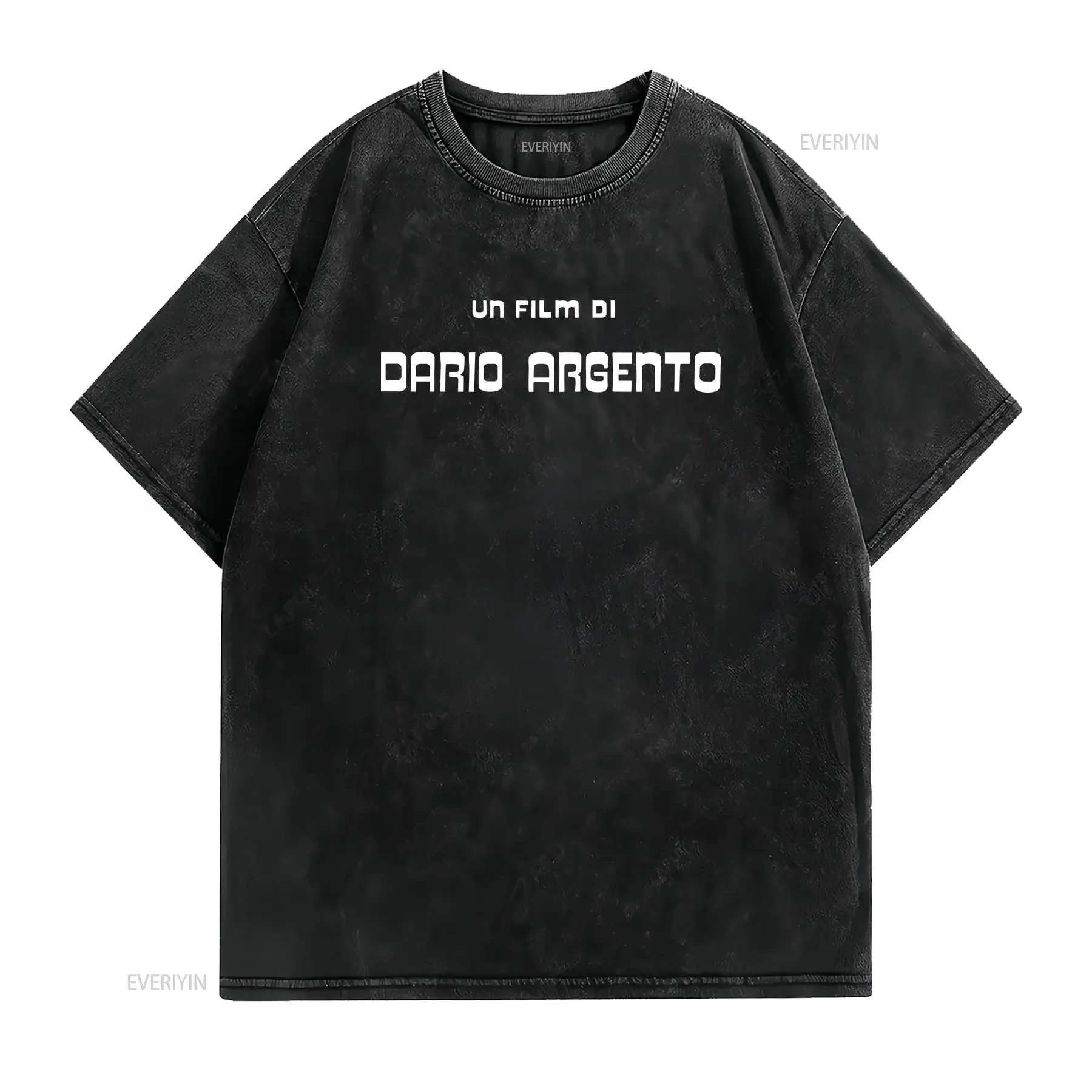 Directed by Dario Argento Italian Horror T Shirt vintage Washed Casual fashion Breathable designer clothes homme Versatile