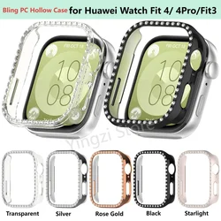 Bling PC Case for Huawei Watc Fit 5 Fit 5 Pro Fit 4 Fit4 Pro Fit 3 Diamond Crystal Protective Watch Protector Band For Fit5 Fit4