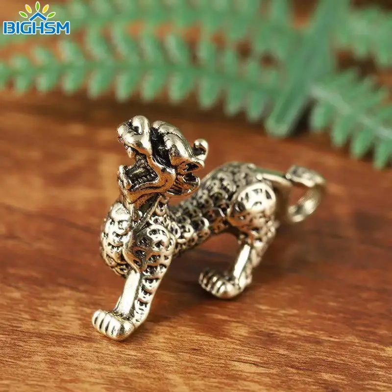1PC Statue Figurine Wealth Brass Decor Prosperity Chinese Style Ornament Qilin Dragon Luck Animal Fengshui Vintage