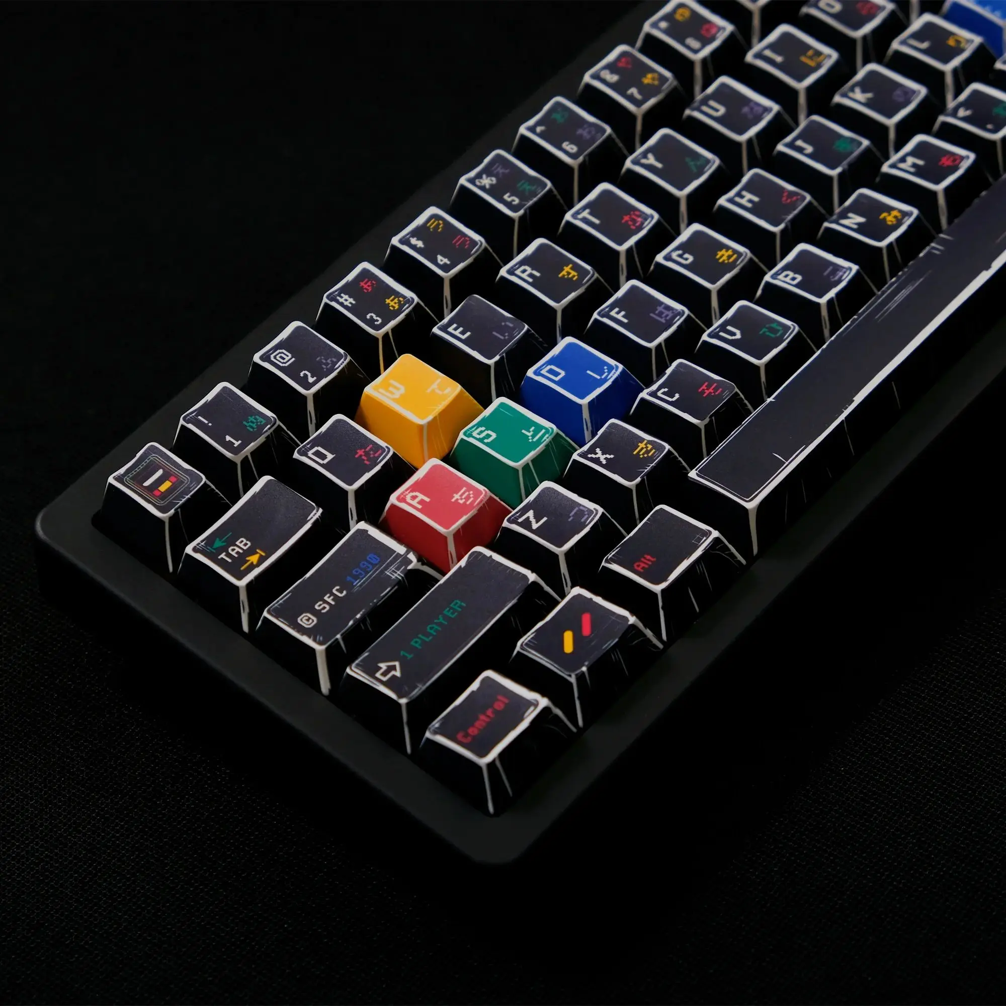 SFC Manga Style Keycaps Set 151 Keys PBT Cherry Profile for Fits MX Cherry Switch 61/64/68/75/84/87/98/104 Mechanical Keyboard
