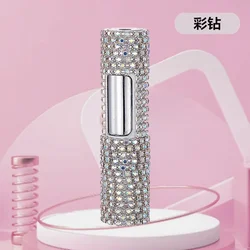 New Cool Luxury Rhinestone Mini Inflatable Gas Lighter Windproof Metal Jet Pink Flame Portable Lighter For Men And Women's Tools