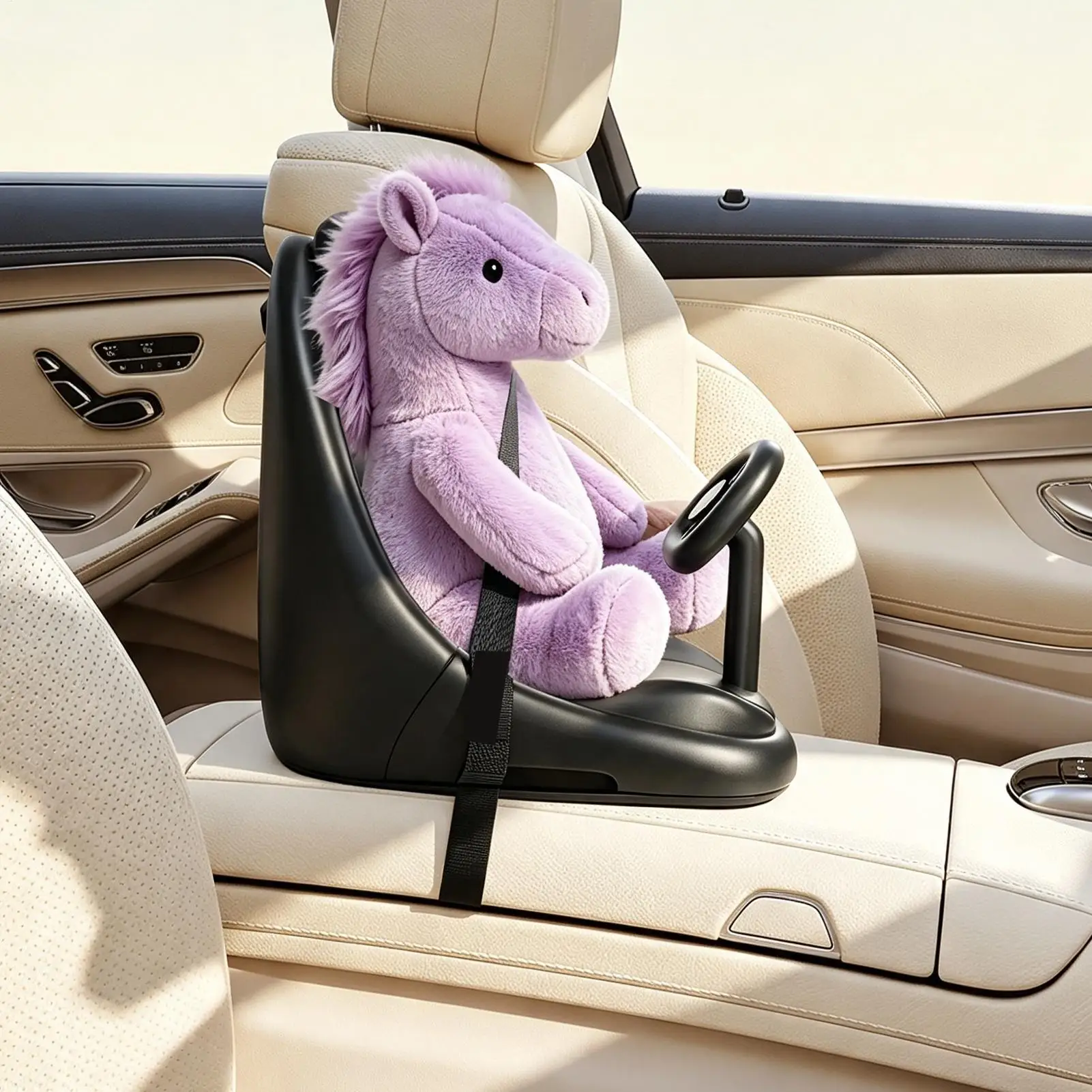 Toy Car Seat Adjustable Mini With Safety Belt Buckle Car Plush Toy Seat For SUV RV Sedan Truck Travel Weekend Outing Daily
