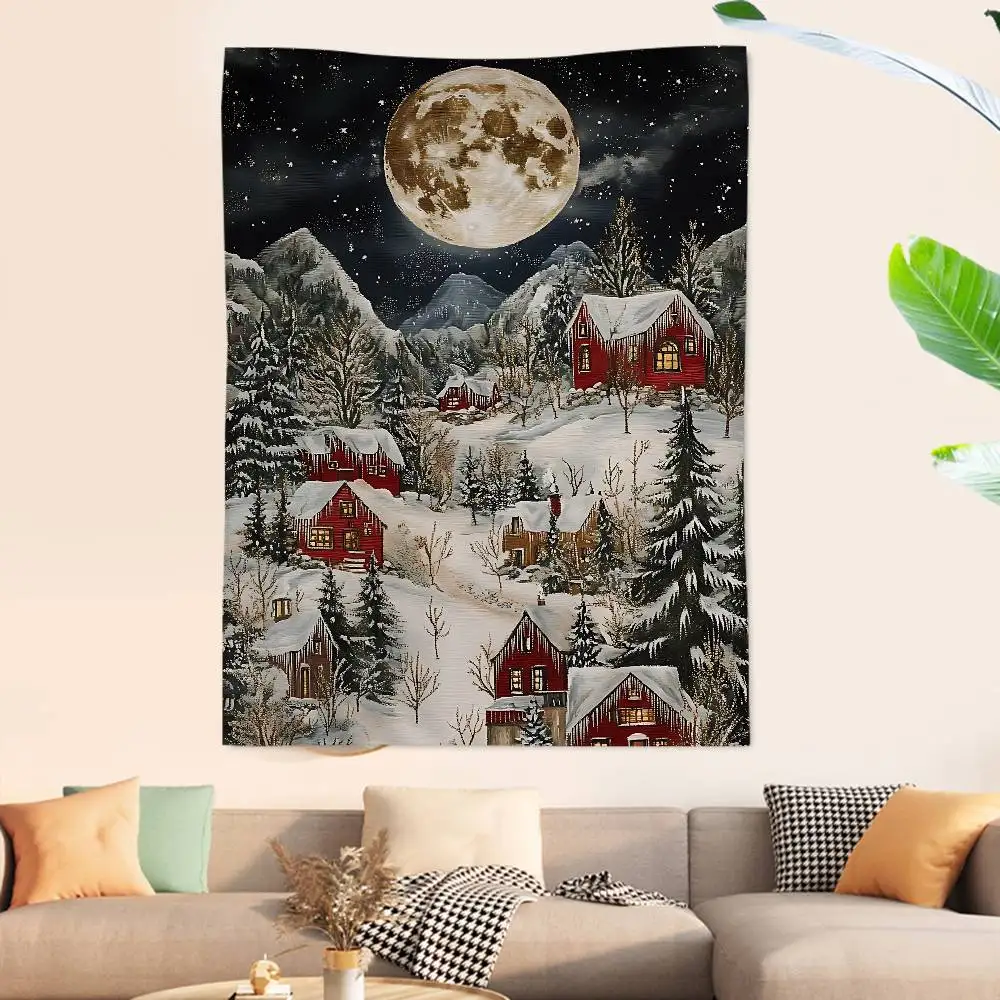 Christmas Cartoon Tapestry Wall Hanging Decoration Household Home Decor