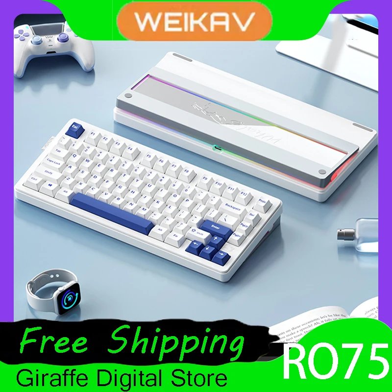 

Механическая клавиатура Weikav RO75 из алюминиевого сплава, проводная игровая клавиатура для киберспорта, ПК