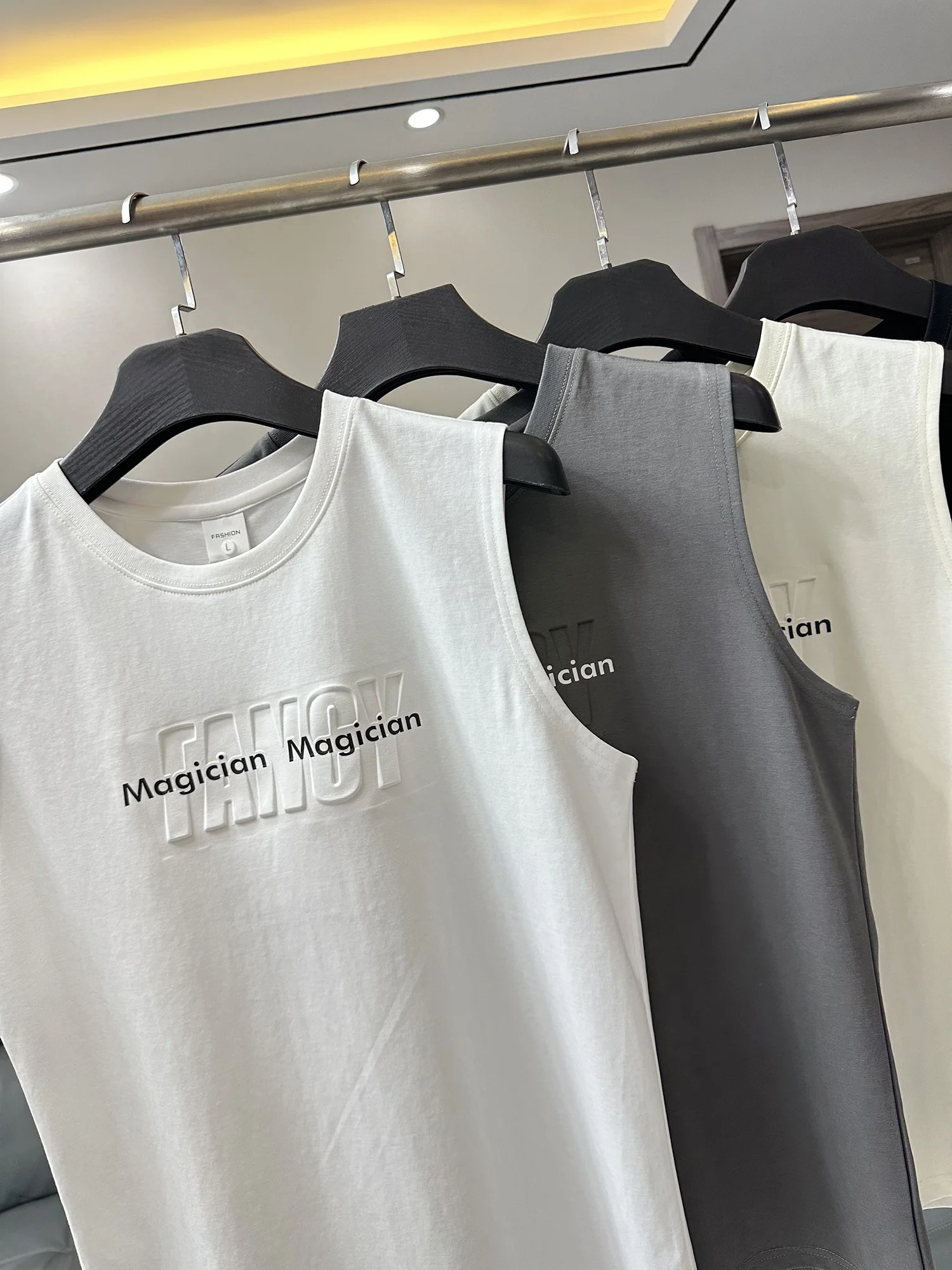 High Quality round Neck Sleeveless Vest Men's Summer Versatile Comfortable Breathable Letter Stamp Printing Trendy Top