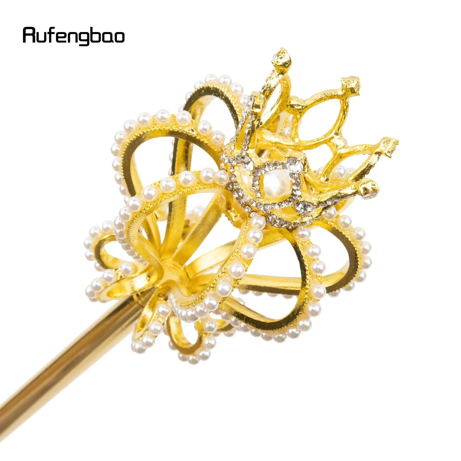 عصا أوراق سبيكة بيضاء ذهبية لفتاة الأميرة الصولجانات للأطفال عصا الملاك للحفلات التنكرية لمرحلة الأداء قصب 50 سنتيمتر #5