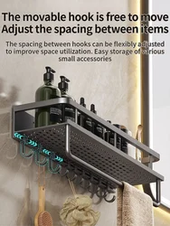 60CM Walls for Installation Aluminum Bathroom Shelf Shelves Shampoo Rack Storage Holder Kitchen Organizer Wall Rack