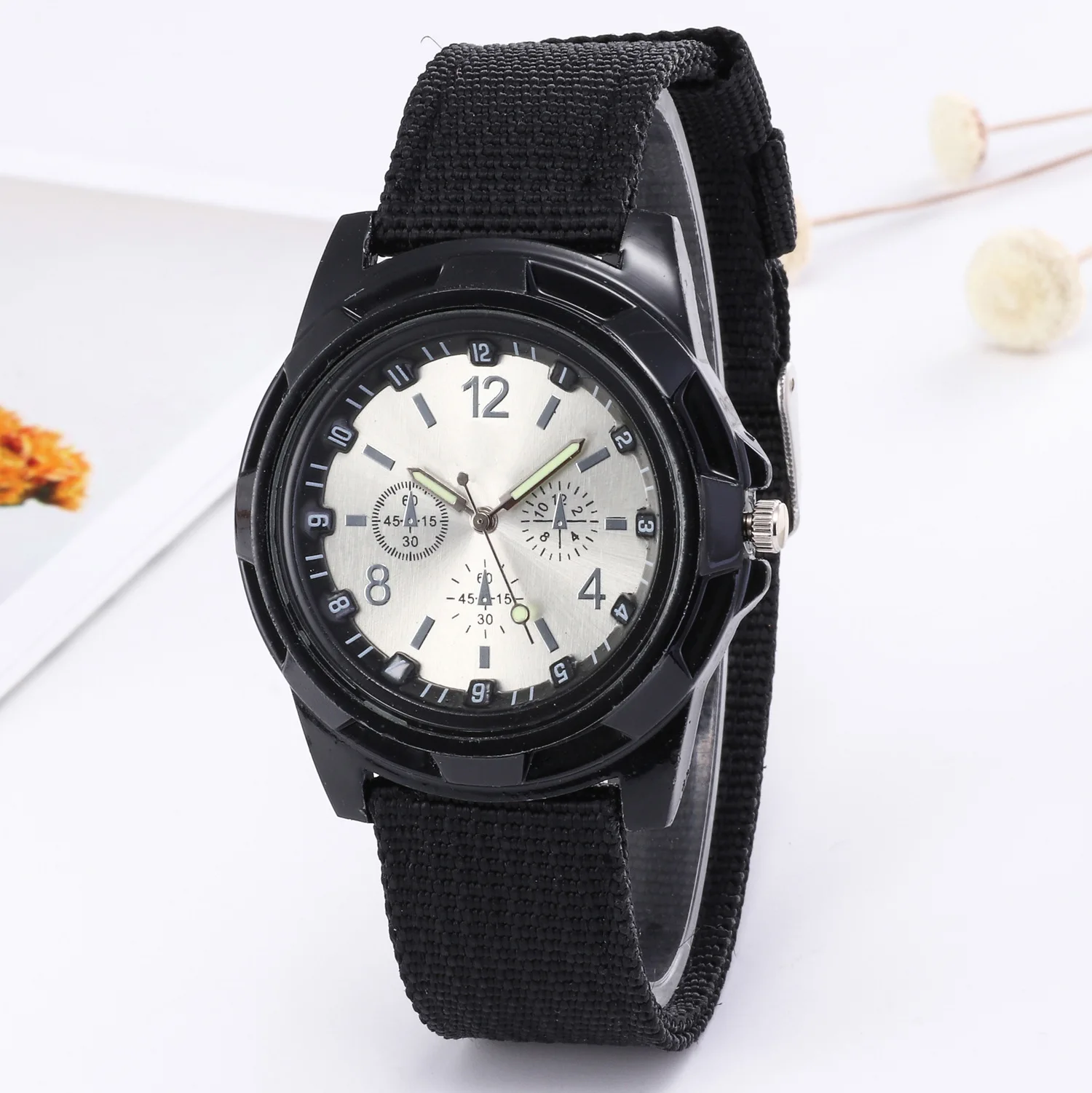 Soft Nylon Band Male Clock Watch Relojes masculino Geneva Watches Unisex Quartz Sport Wristwatch