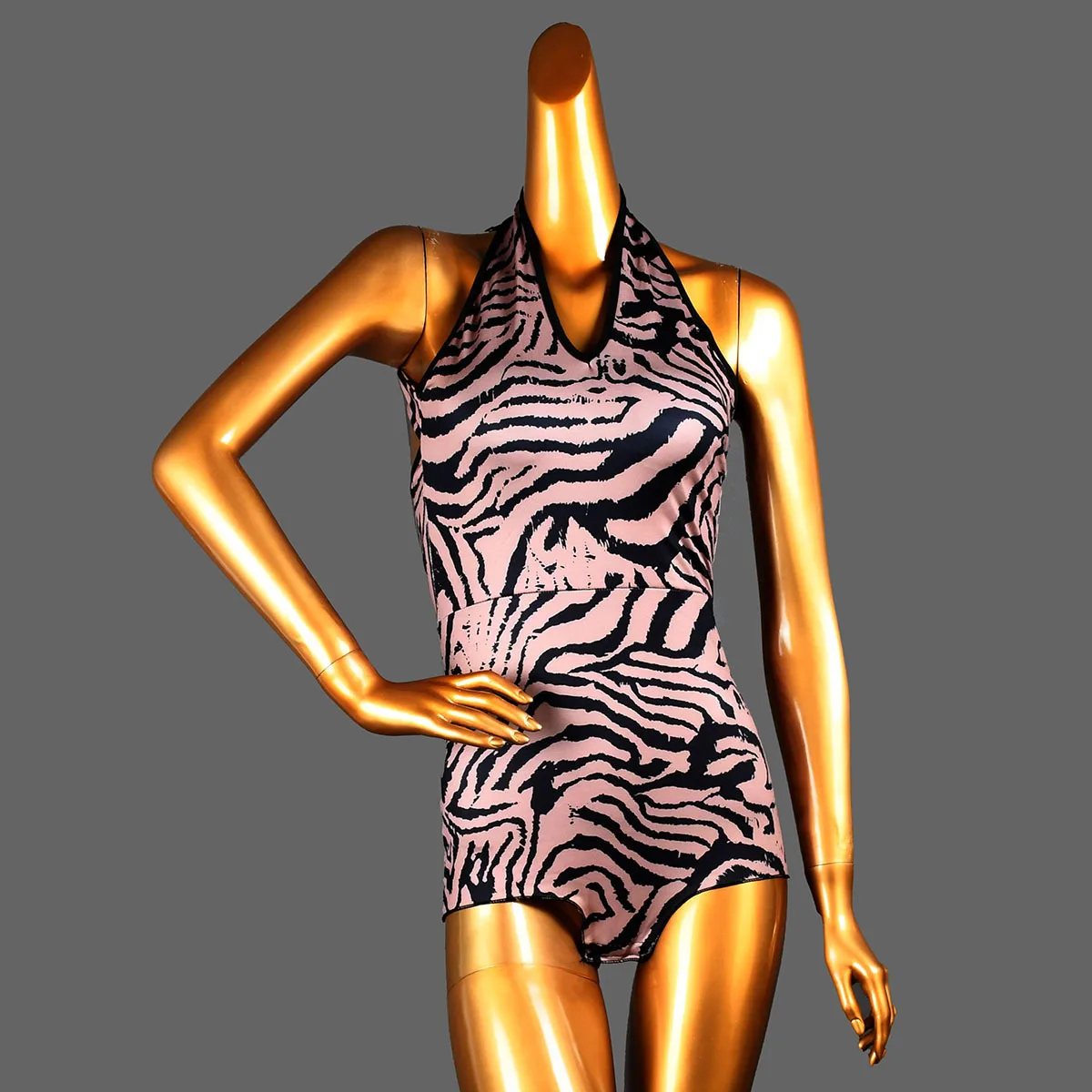 Adult Women Sexy Latin Dance Vest Tops Female Camisole Leopard Print Dress With Chest Pad Backless Shoulder Body Suit