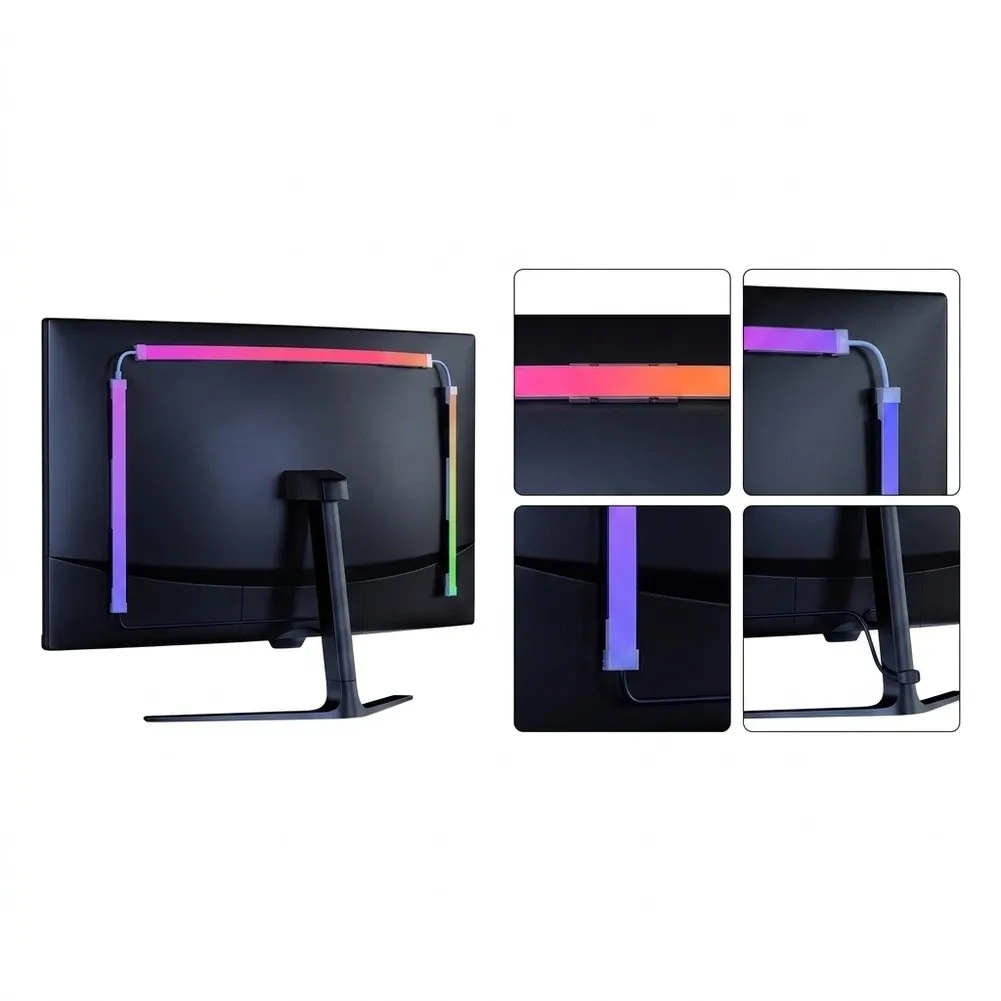 For RGB LED Strip Lights 3-Sided USB Monitor Backlight Screen For Synchronize Computer Backlight Strip