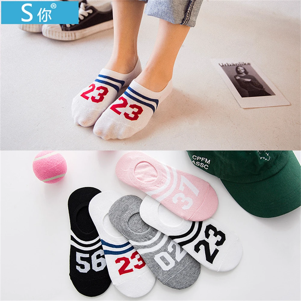 

Spring and summer digital socks Women's striped basketball socks 539