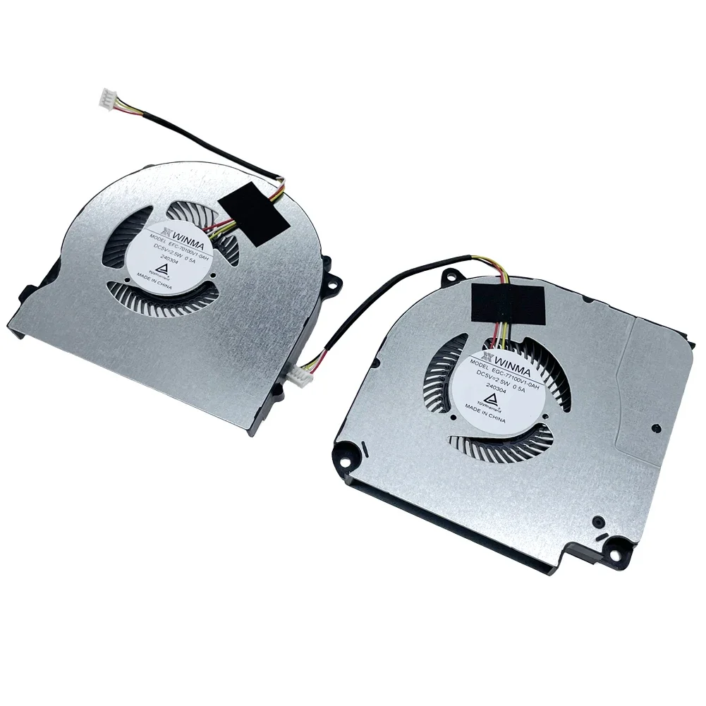 Replacement Laptop CPU + GPU Cooling Fan for CLEVO NH50EA NH50RA Series EGC-77110V1-0AH EFC-70110V1-0AH DC5V 0.5A