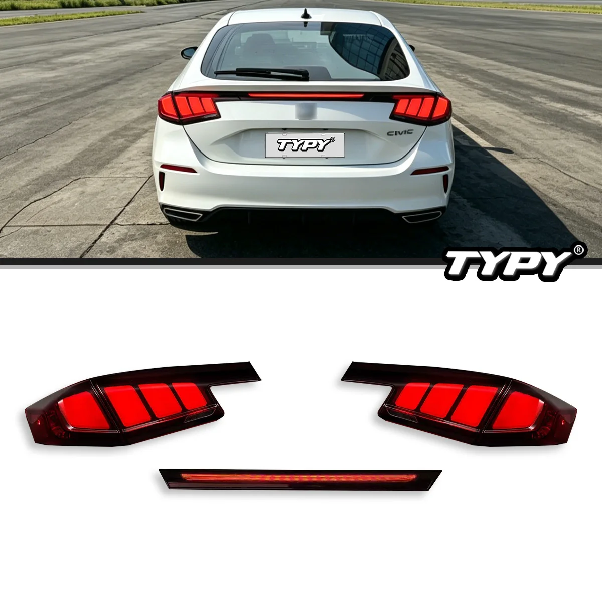 

TYPY LED Tail Light Assembly For 11th Gen Honda Civic 2022-2025 FL4 FL5 Modified Dynamic Sequential Turn Signal Rear