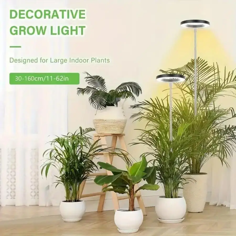 1 pc Height Adjustable LED Grow Light Plant Growing Lamp Full Spectrum with 3 Timer for Indoor Large Plants